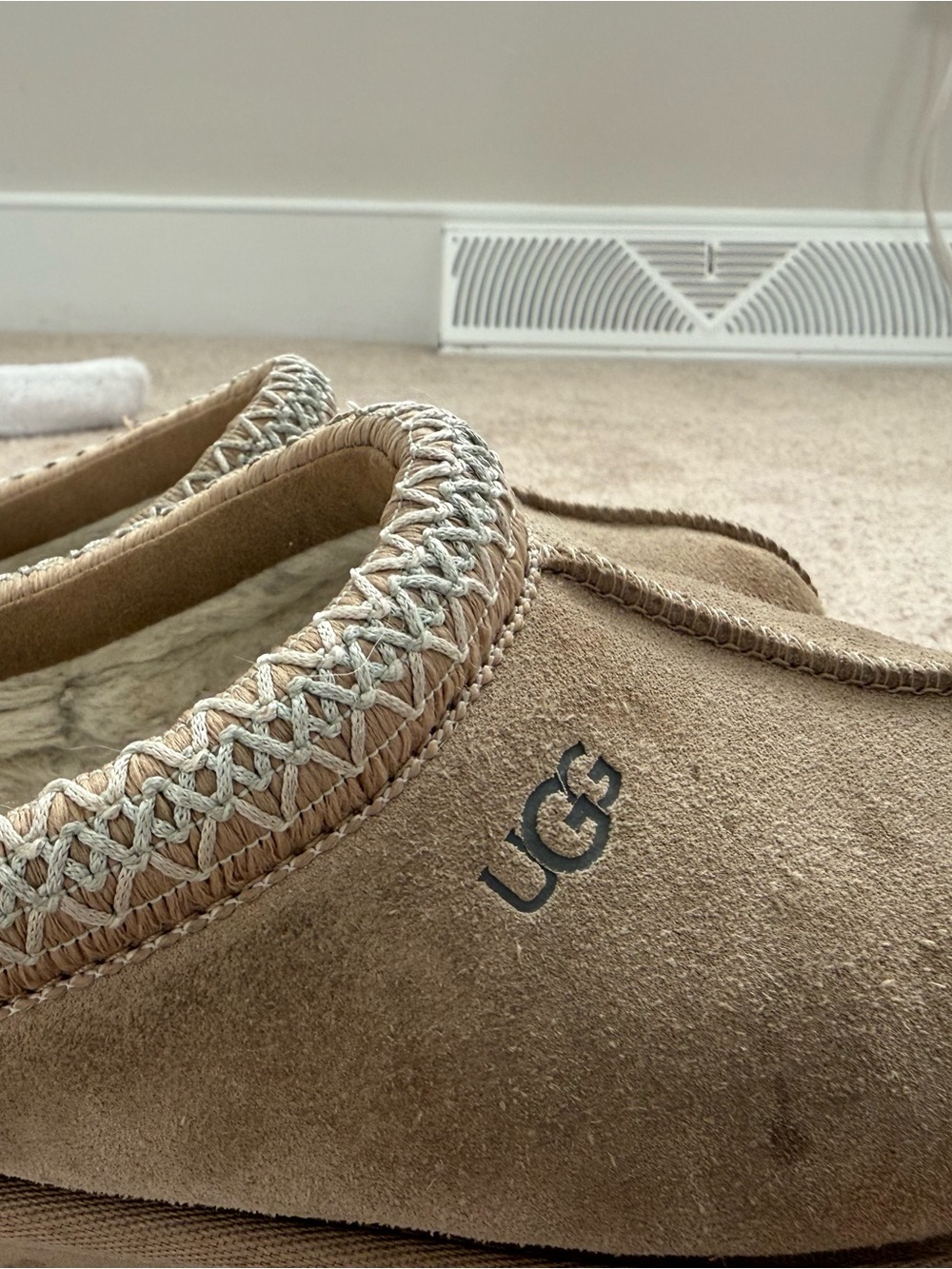 UGG Tan Suede Slip-On Slippers - Picture 2 of 2